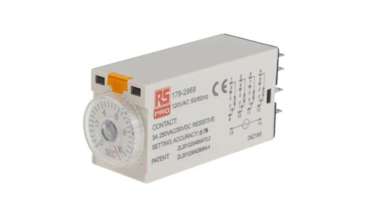 Przekaźnik czasowy zwłoczny jednofunkcyjny 0.5 → 10s 4PDT 4-stykowy 4PDT 110V ac