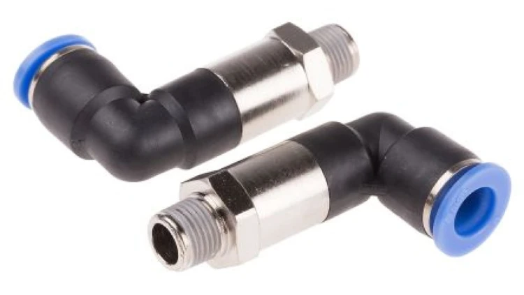 Złącze kątowe gwint R 1/8 męskie, Wciskane 8 mm RS PRO