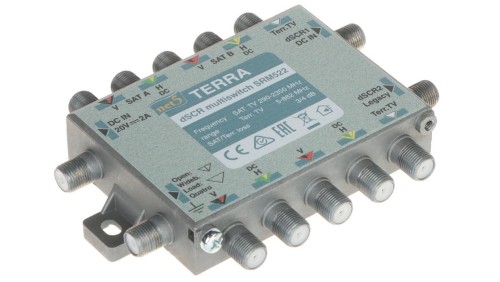 MULTISWITCH PRZELOTOWY UNICABLE I/II SRM-522 5 WEJŚĆ / 5 WYJŚĆ + 2 WYJŚCIA UNICABLE TERRA