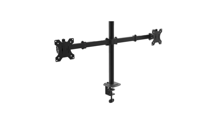 Uchwyt biurkowy na dwa monitory AK-MB-02 ramiona 2x10kg VESA 75x75mm / 100x100mm 15-32