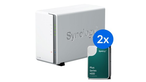 Synology DS223j /24T 2-zatokowy serwer NAS w zestawie z dyskami o łącznej pojemności 24TB, Tower