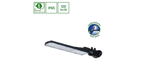 STREETOS SLIM 50W NW 230V 140/85st IP65 505x109x76mm CZARNY 5 LAT GW. SPECTRUM