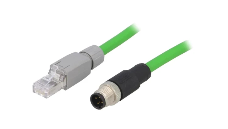 Adapter męski M12 RJ45 4-PIN prosty 2m VDOGH040MSS0002X04GXS