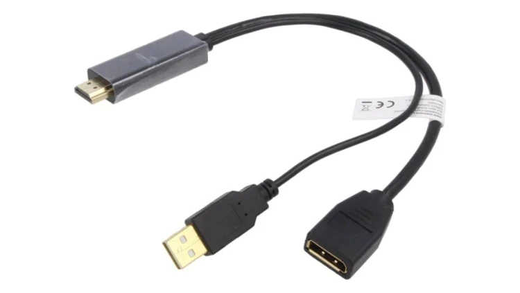 Adapter DisplayPort 1.2,HDCP 1.4,HDMI 1.4 0,2m czarny AK-330101-002-S