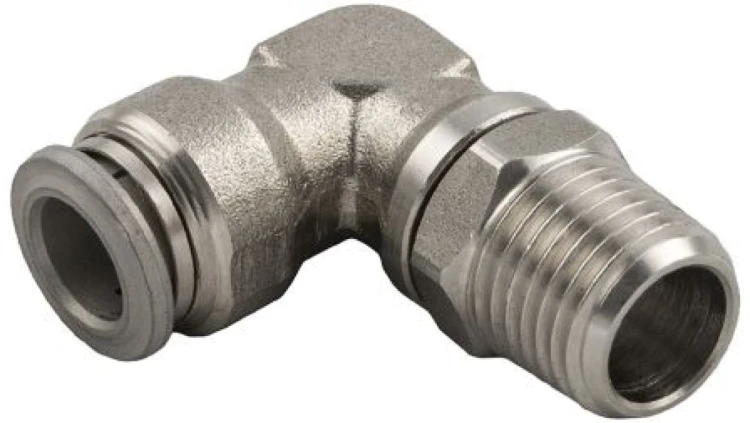 Obrotowa złączka pośrednia kolankowa gwint R 1/4 męskie, Wciskane 6 mm RS PRO Tak Tak