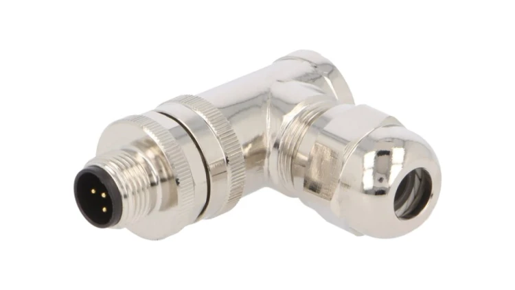 Złącze okrągłe M12 męskie kątowe ekranowane 5-PIN 60V PG9 T4113412051-000