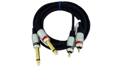 VITALCO MK50 Kabel Audio 2x Jack 6,3mm Mono (wtyk) / 2x RCA Cinch (wtyk) 5m