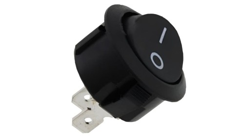 Wyłącznik kołyskowy okrągły 250V 10A 2pin/2poz czarny