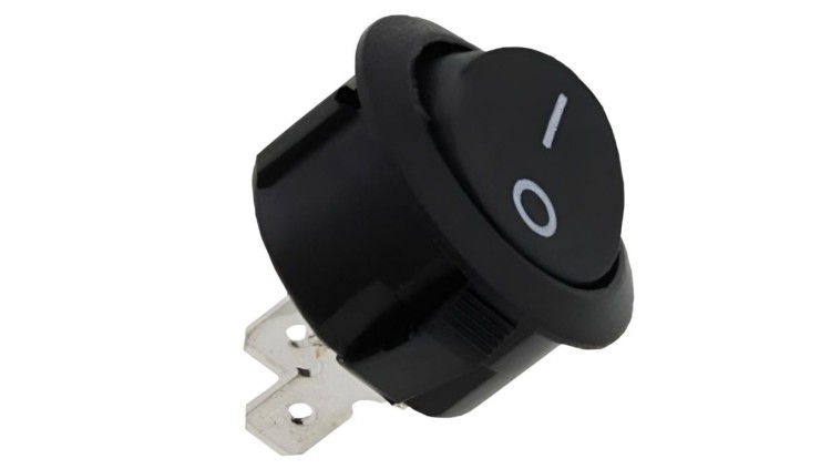Wyłącznik kołyskowy okrągły 250V 10A 2pin/2poz czarny