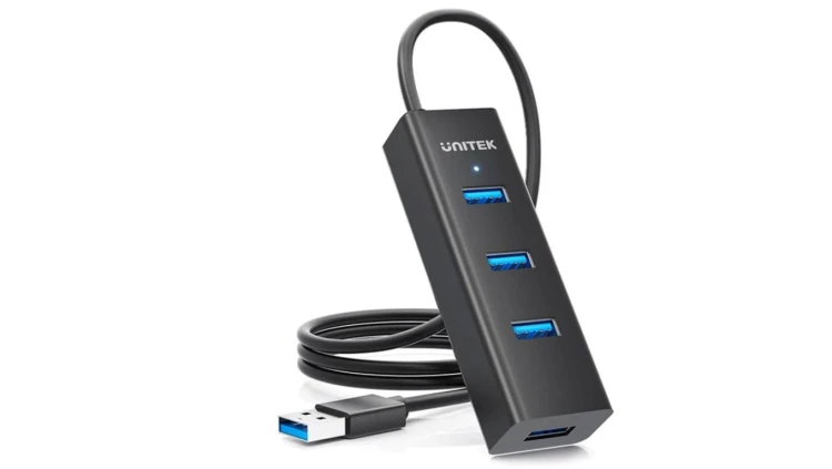 Aktywny hub USB Unitek 4w1 5Gbps z zasilaniem przez USB-C