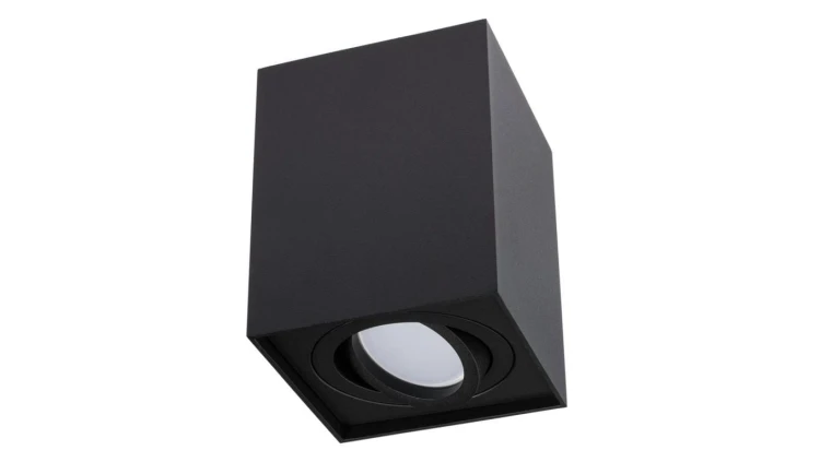 Oprawa Natynkowa HALOGENOWA Spot Tuba Ruchoma AMAT-L GU10 Kwadratowa Czarna 115mm LUMILED