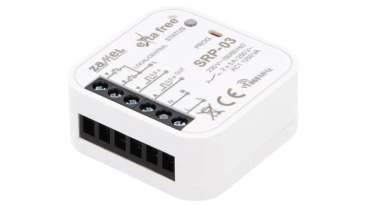 Sterownik rolet, dopuszkowy, 230VAC, NO x2, IP20, Ipracy max: 5A SRP-03