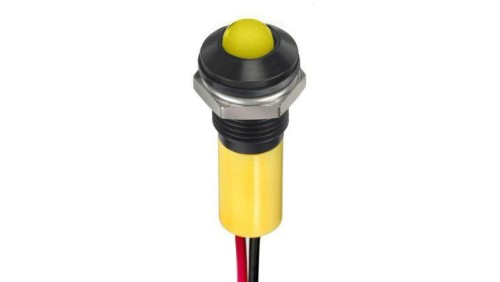 Lampka kontrolna do montażu panelowego 24V dc, Żółta 8mm LED Wyprowadzenia RS PRO