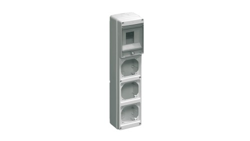 Rozdzielnia budowlana pusta 4 mod.3 gniazda 16A szara EC69022