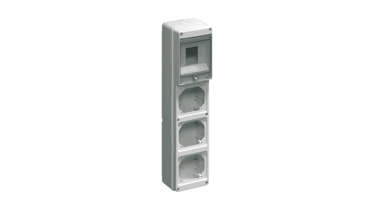 Rozdzielnia budowlana pusta 4 mod.3 gniazda 16A szara EC69022