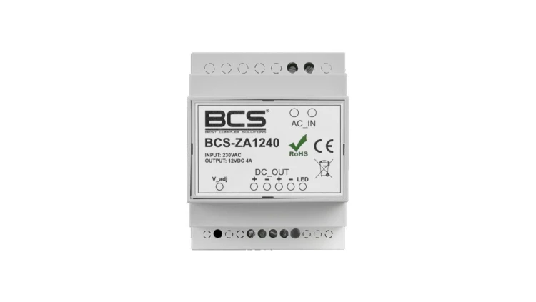 Zasilacz impulsowy 12V DC 4A BCS-ZA1240