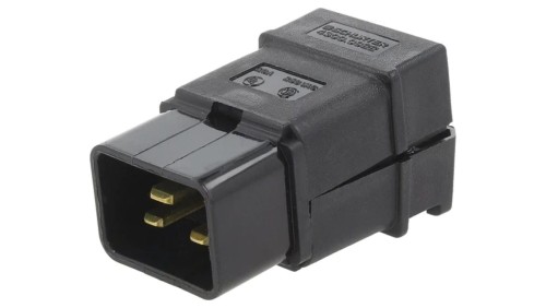 Złącze zasilające AC wtyk męskie 20A 250VAC C20 (I) -25÷70C 4300.0922
