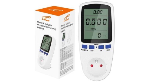 Watomierz cyfrowy LCD gniazdkowy licznik zużycia energii elektrycznej (do gniazdek typu 2P+Z) LTC