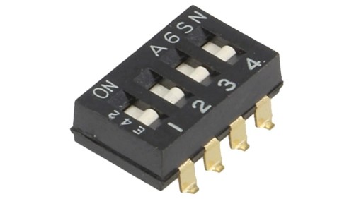 Przełącznik DIP-SWITCH Ilość sekcji 4 ON-OFF 0,025A/24VDC A6SN-4101