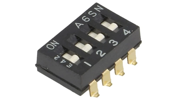 Przełącznik DIP-SWITCH Ilość sekcji 4 ON-OFF 0,025A/24VDC A6SN-4101