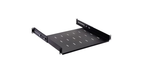Półka regulowana do szafy RACK 19 cali 1U 350mm czarna