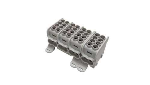 Blok dystrybucyjny - rozdzielczy HLAK25 4P szary 2xAl/Cu 25mm²+16mm² 1000VAC/1500VDC MAG4254A00