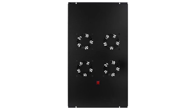 Panel 4x wentylator RACK 19 do szaf 600x1000 podsufitowy czarny NEKU FLR GREEN