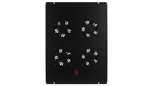 Panel 4x wentylator RACK 19 do szaf 600x800 podsufitowy czarny NEKU FLR GREEN