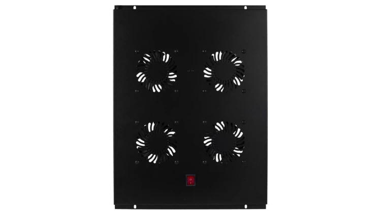 Panel 4x wentylator RACK 19 do szaf 600x800 podsufitowy czarny NEKU FLR GREEN