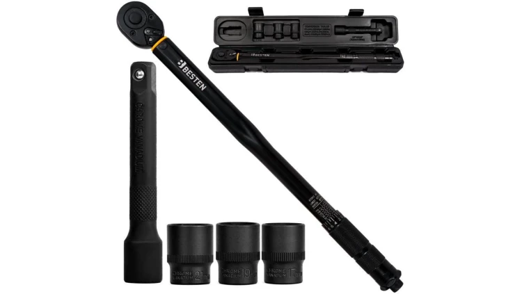 Klucz Dynamometryczny Do Kół 1/2 28-210Nm CrMOiCrv + 3 Nasadki 17,19,21mm BESTEN BE0002878