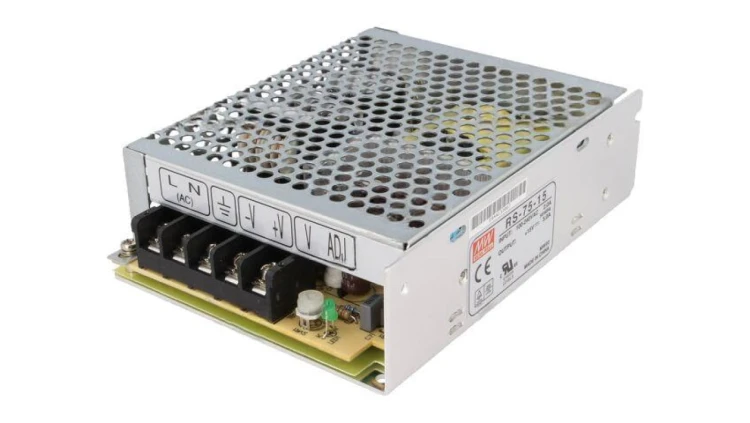 Zasilacz impulsowy do wbudowania modułowy 75W 15VDC 5A RS-75-15