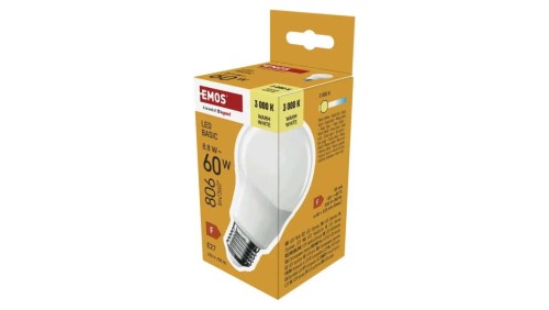 Żarówka LED Basic A60 / E27 / 8,8 W (60 W) / 806 lm / Ciepła biel ZL5F47