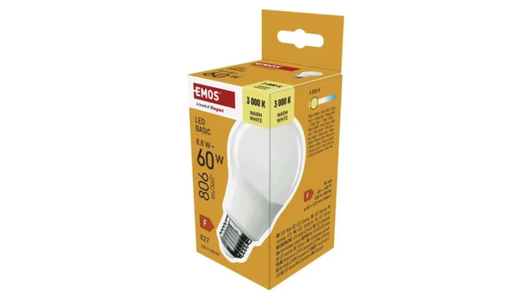 Żarówka LED Basic A60 / E27 / 8,8 W (60 W) / 806 lm / Ciepła biel ZL5F47
