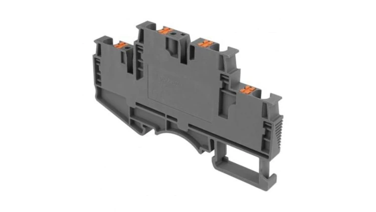 Złączka szynowa zaciskowa szara 4mm2 2-piętrowa 4-przewodowa 5798