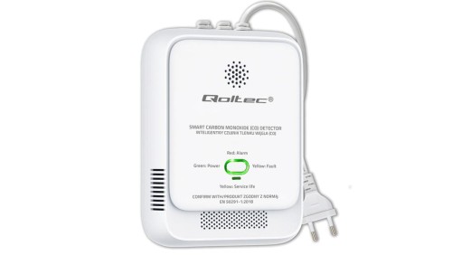 Qoltec Certyfikowany Czujnik tlenku węgla (czadu) detektor CO alarm 85dB LED