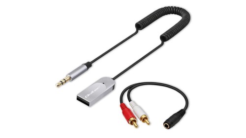 Qoltec Bezprzewodowy adapter odbiornik dźwięku Audio HiFi HomeiCar Bluetooth 6.0 2 x RCA 1 x AUX MiniJack 3.5mm USB Mikrofon