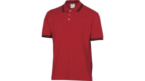 Koszulka polo krótki rękaw kołnierz zapinany na guzik 100 bawełna 210 g/m2 kolor czerwony rozmiar XL CORP AGRAROXG