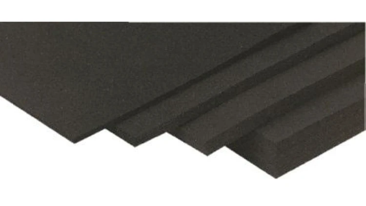 Arkusz gumy, Czarny, 1.13g/cm³, 1.2m x 1.2m x 1.5mm, RS PRO