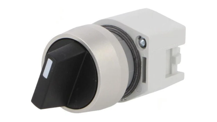 Przełącznik obrotowy 22mm Poz.stab 2 biały/czarny brak IP65 704.411.0
