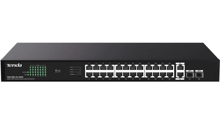 SWITCH POE TENDA TEG1128P-24-250W