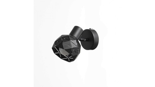 Spot reflektorek ścienny ruchomy REUS czarny z kloszem do salonu LP-8069/1WS BK Light Prestige