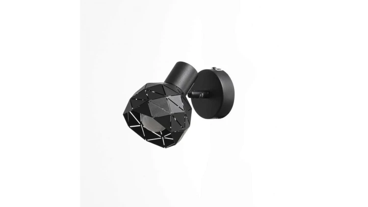 Spot reflektorek ścienny ruchomy REUS czarny z kloszem do salonu LP-8069/1WS BK Light Prestige