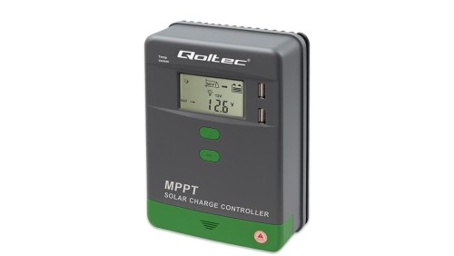 Qoltec Solarny regulator ładowania MPPT z czujnikiem temperatury 40A 12V / 24V LCD 2 x USB Bluetooth APP GEL LiFePO4