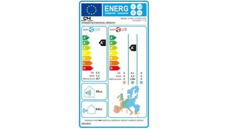 Agregaty Multi Split (seria -NG) CHML-U18RK2-NG, 5,3 kW, 5 lat gwarancji, Grzanie i Chłodzenie, 1-2 jednostki wewnętrzne