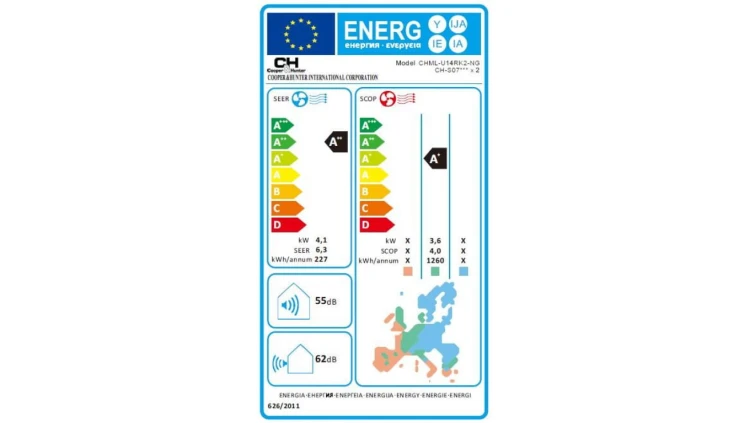 Agregaty Multi Split (seria -NG) CHML-U14RK2-NG, 4,1 kW, 5 lat gwarancji, Grzanie i Chłodzenie, 1-2 jednostki wewnętrzne