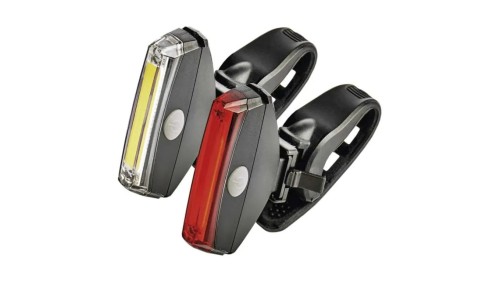 Lampa rowerowa LED COB, komplet przód + tył, 22 lm 2× CR2033 P3922