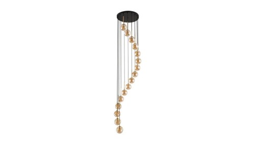 Lampa wisząca kaskadowa 16 kloszy AURORA Czarny / złoty 16xG9 6023 TK Lighting