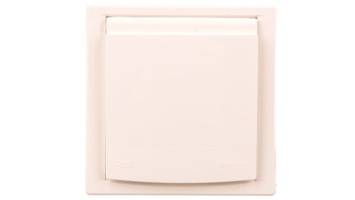 Gniazdo pojedyncze Asfora SCHUKO IP44 kremowe z ramką EPH3100323