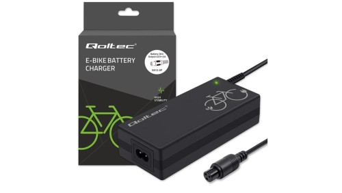 Qoltec Ładowarka do roweru elektrycznego 36V 42V 2A GX12-3Pin +kabel zasilający
