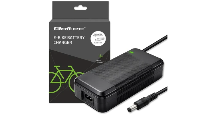Qoltec Szybka Ładowarka do roweru skutera elektrycznego 36V 42V 4A 5.5*2.1 +kabel zasilający